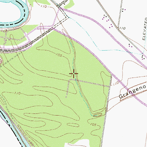 Topographic Map of Anzalduas Park, TX