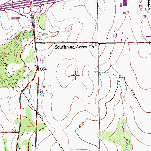 Topographic Map of Arlington Sports Center, TX