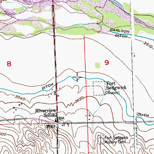 Topographic Map of South Reservation Ditch, CO