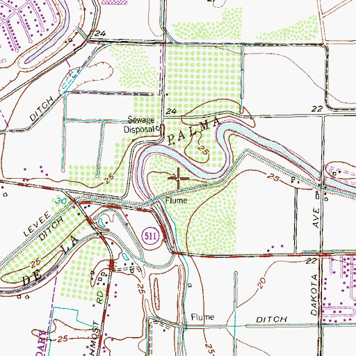 Topographic Map of Las Palomas Wildlife Management Area - Voshell Unit, TX