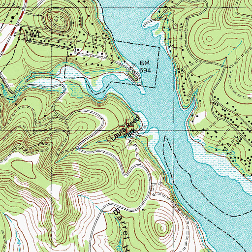 Topographic Map of Laura Reed Park, TX