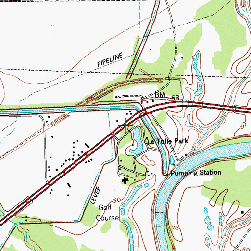 Topographic Map of Le Tufle Park, TX
