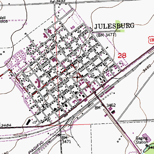 Topographic Map of Julesburg, CO
