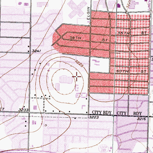 Topographic Map of Leftwich Park, TX