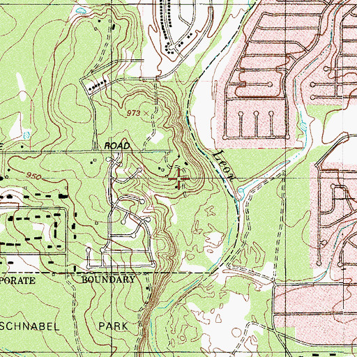 Topographic Map of Leon Creek Greenway Park, TX