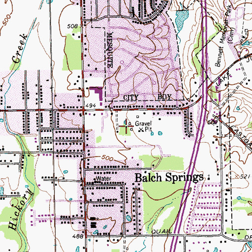 Topographic Map of Lew Park, TX