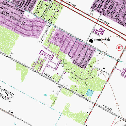 Topographic Map of Lexington Park, TX