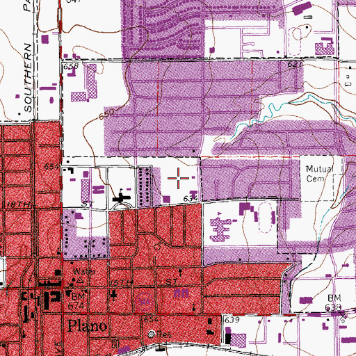 Topographic Map of Library Fields Park, TX
