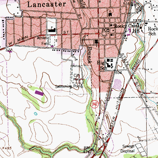 Topographic Map of Lion Club Park, TX