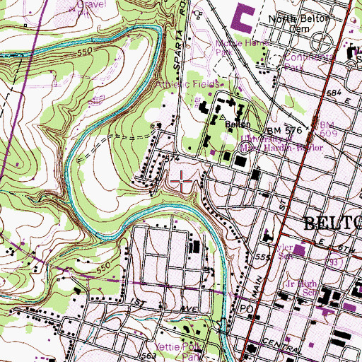 Topographic Map of Lions Park, TX