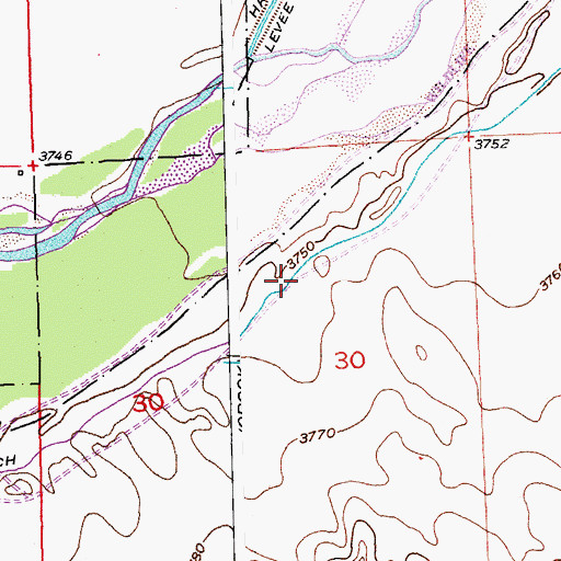 Topographic Map of Chambers Ditch, CO