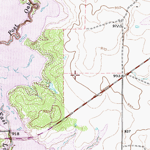 Topographic Map of Little Post Oak Creek Park, TX