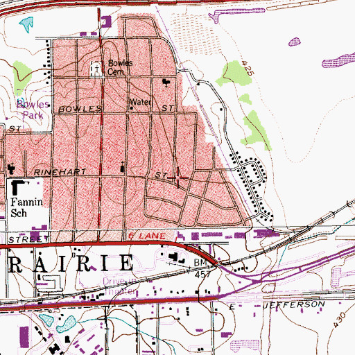 Topographic Map of Live Oak Park, TX