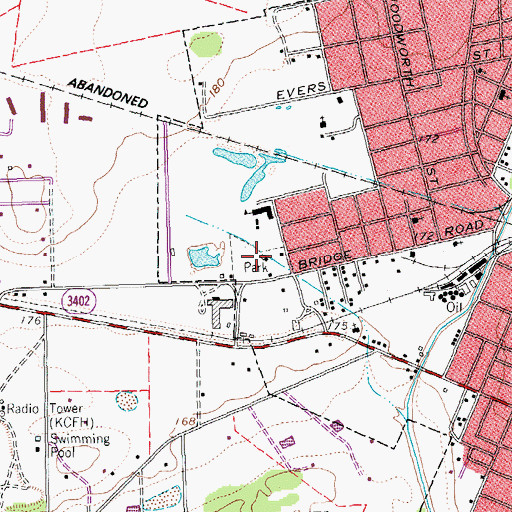 Topographic Map of Live Oak Park, TX