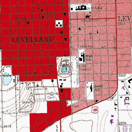 Topographic Map of Lobo Lake Park, TX