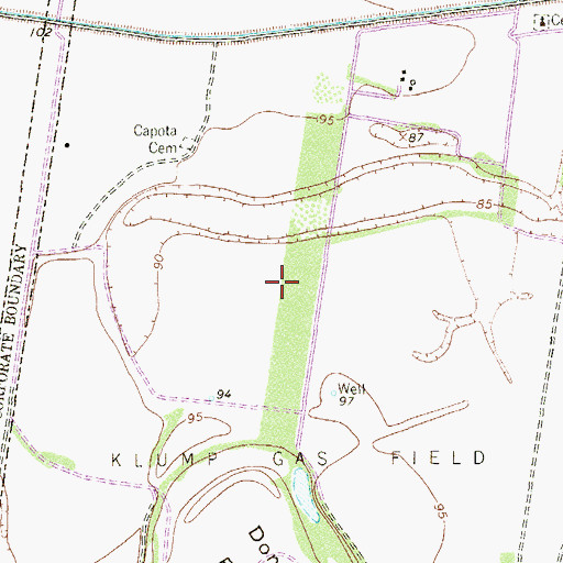Topographic Map of Las Palomas Wildlife Management Area - Kelly Unit, TX