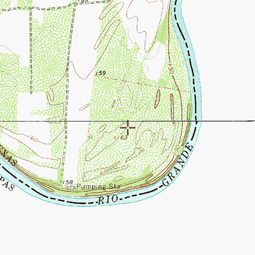 Topographic Map of Las Palomas Wildlife Management Area - Prieta Unit, TX