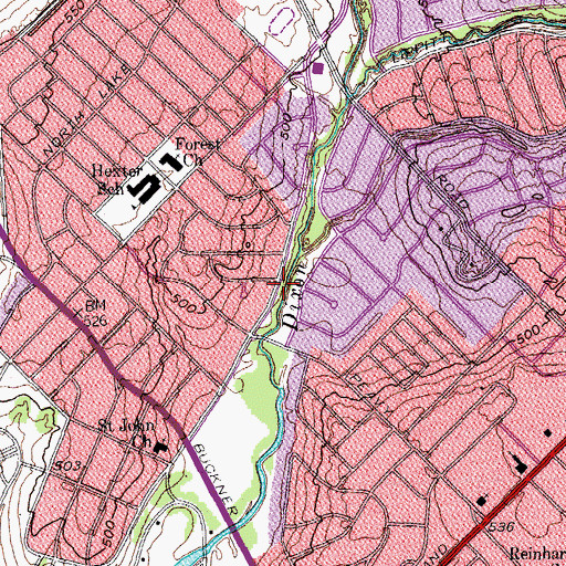 Topographic Map of Lake Highland Park, TX