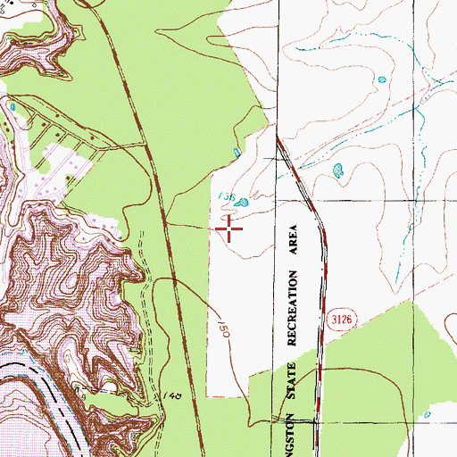 Topographic Map of Lake Livingston State Park, TX