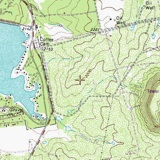 Topographic Map of Lake Sweetwater Municipal Park, TX