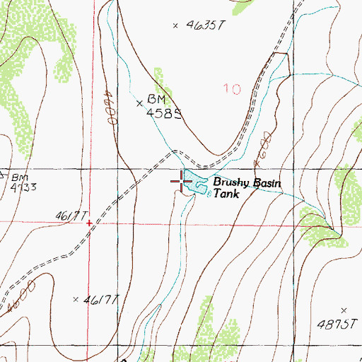 Topographic Map of Brushy Basin Tank, AZ