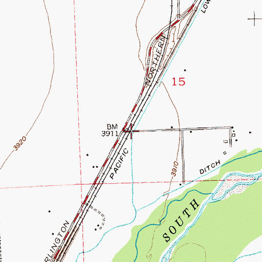 Topographic Map of Lowline Ditch, CO