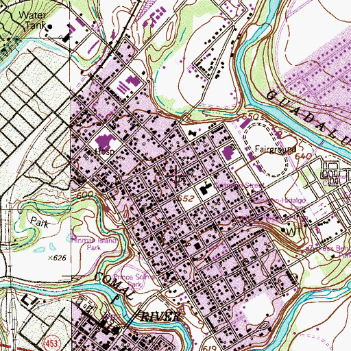 Topographic Map of Lamar Park, TX