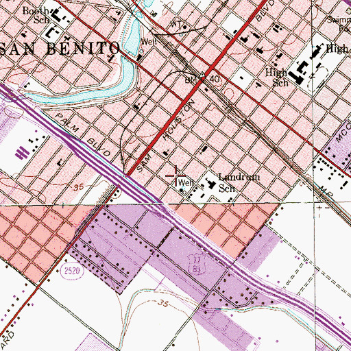 Topographic Map of Landrum Park, TX