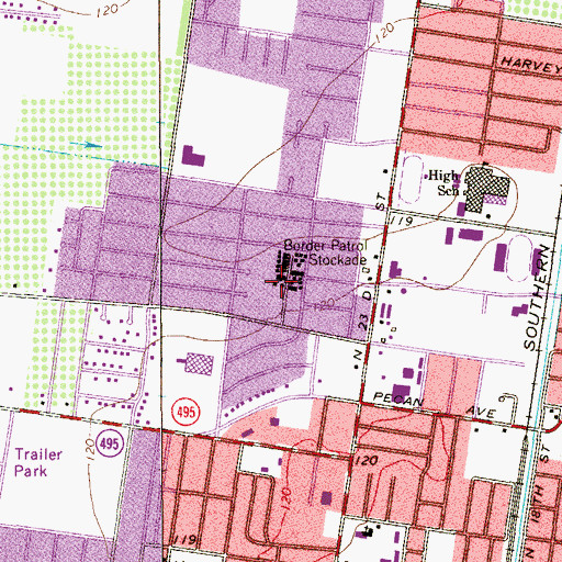 Topographic Map of Las Palmas Park, TX