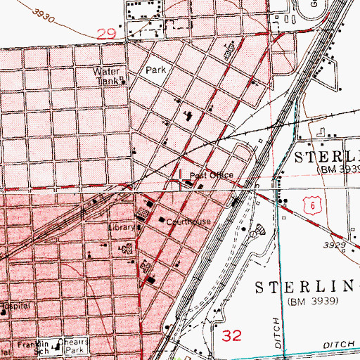 Topographic Map of Sterling, CO
