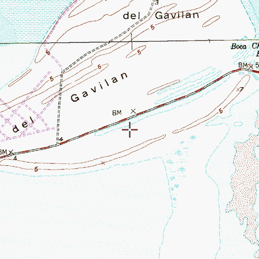 Topographic Map of Las Palomas Wildlife Management Area - Boca Chica Unit, TX