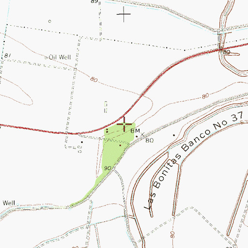 Topographic Map of Las Palomas Wildlife Management Area - Champion Unit, TX