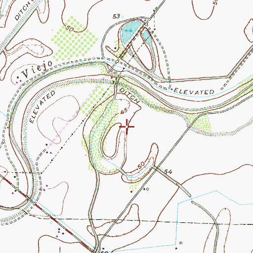 Topographic Map of Las Palomas Wildlife Management Area - Deshazo, TX