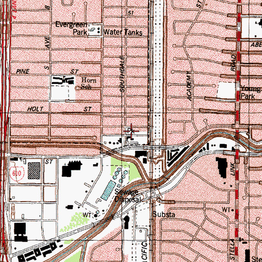 Topographic Map of Lafayette Park, TX
