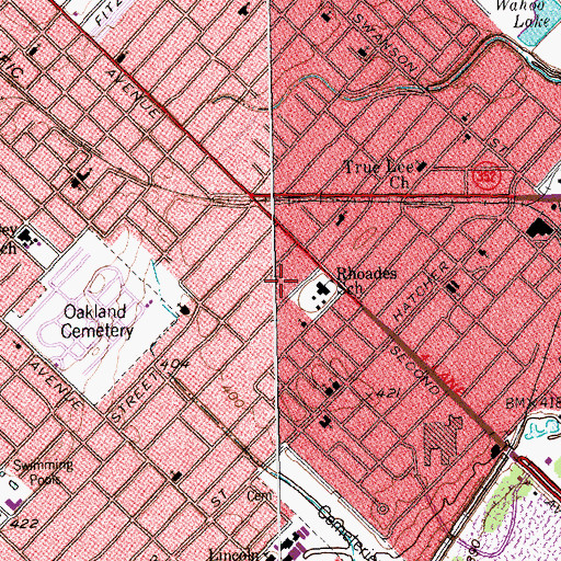 Topographic Map of Lagow Park, TX