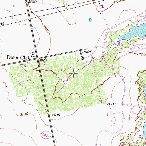 Topographic Map of Lake Colorado City State Park, TX