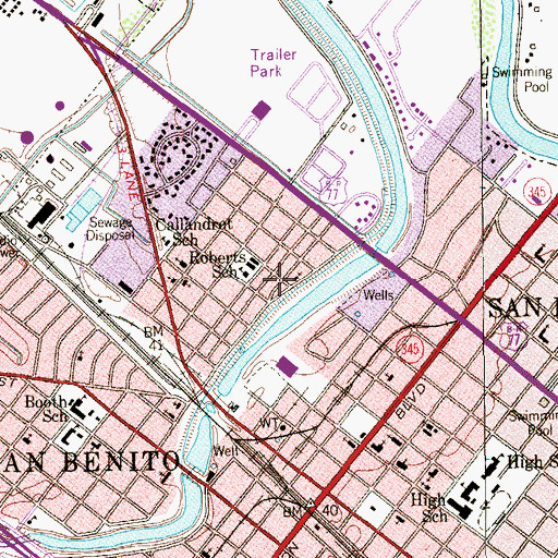 Topographic Map of Kenedy Park, TX