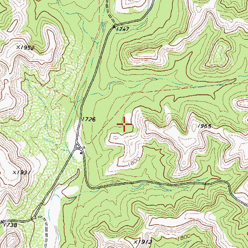 Topographic Map of Kickapoo Cavern State Park, TX