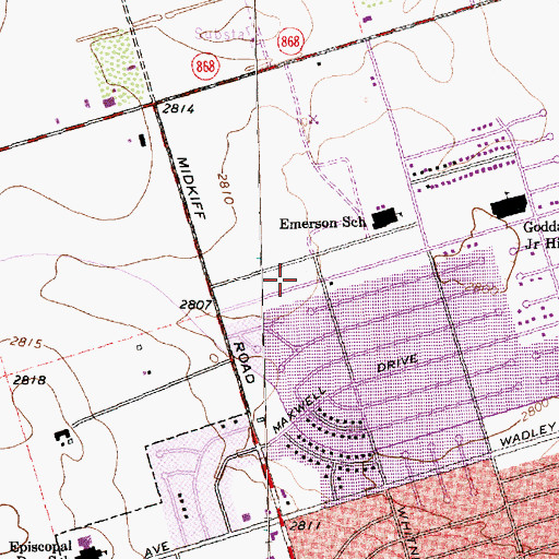 Topographic Map of Kiwanis Park, TX