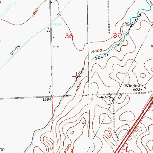Topographic Map of South Schneider Ditch, CO