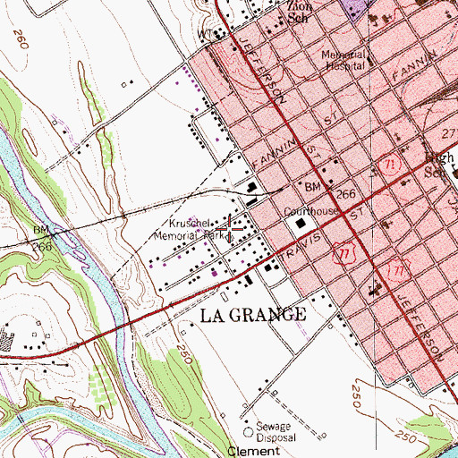Topographic Map of Kruschel Park, TX