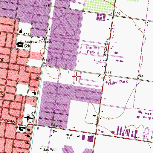 Topographic Map of La Vista Park, TX