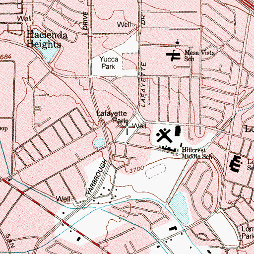Topographic Map of Lafayette Park, TX
