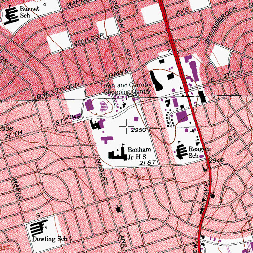 Topographic Map of Jim Parker Park, TX