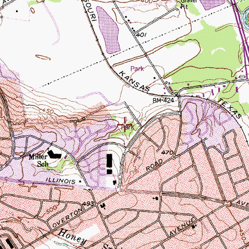 Topographic Map of John Phelps Park, TX