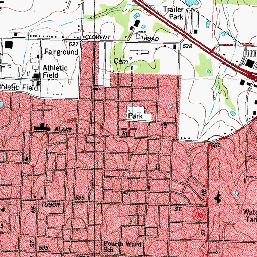 Topographic Map of Johnson Park, TX