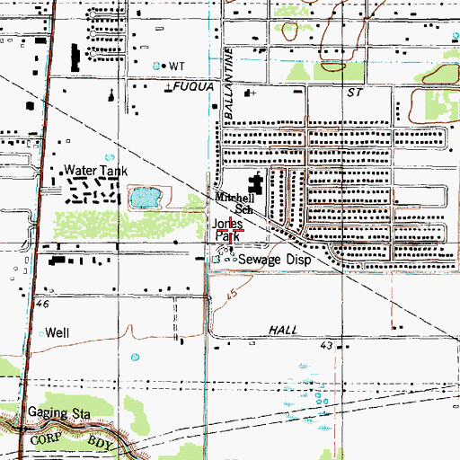 Topographic Map of Jones Park, TX