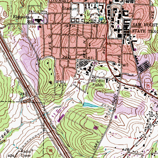 Topographic Map of Josey Park, TX