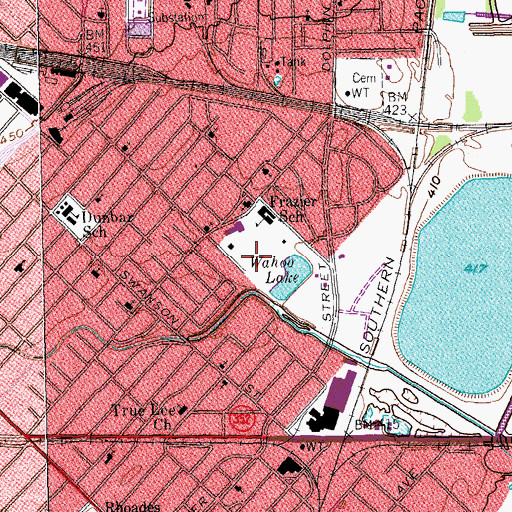 Topographic Map of Juanita Craft Park, TX
