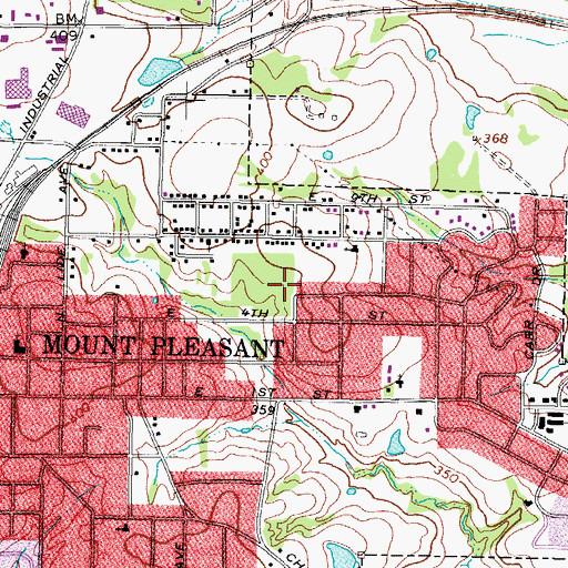 Topographic Map of Jurney Park, TX